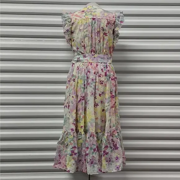 Kate Spade New York Dress Size 6 Cream Painted Petals Burnout Boho Cottagecore - Picture 4 of 10